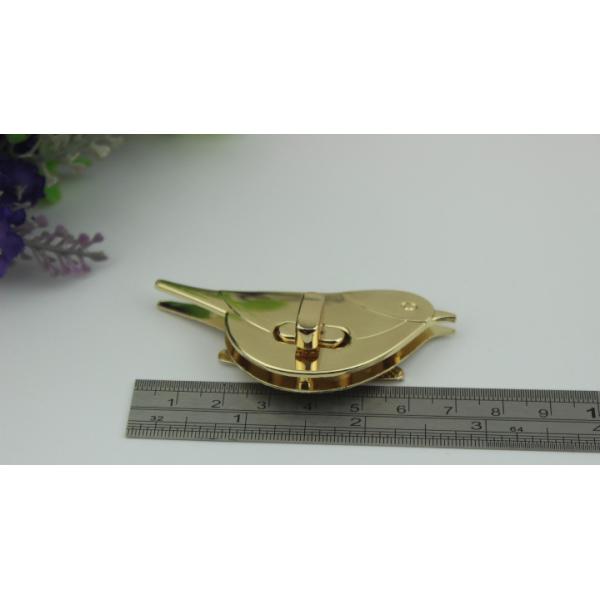 Ladies handbags metal bird pattern high quality light gold turn twist locks