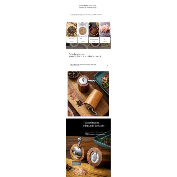 Customized Logo Household Flax Seed Grinder and Hand-Cranked Pepper Mill Refillable