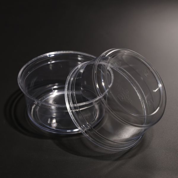 12oz Plastic Disposable Cups Salad Bowl Flat Lid Plastic Single- Cups for Convenient and Eco-friendly Drinking