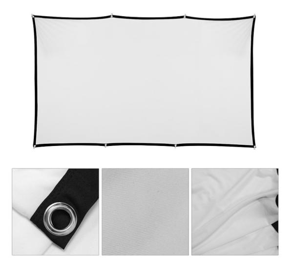 Simple Elastic Foldable Projector Screen 84 Inch - 150 Inch Tensioned Pull Down Projector Screen