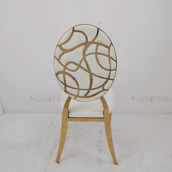 La boda de acero inoxidable del oro preside los alquileres reales W49xD53xH94cm de la silla que se casan