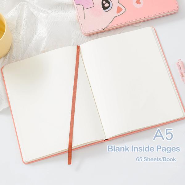Cute Cartoon Hardcover Notebook A5 Blank Inside Pages Journal Diary For Students