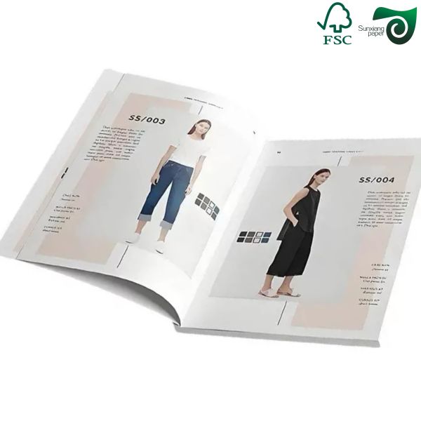 FSC 128gsm C2S Double Side Coated Book Paper High Gloss 100% Virgin Wood Pulp