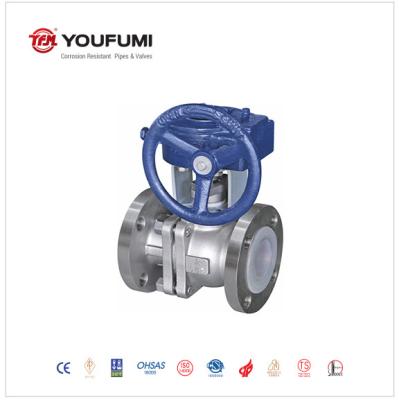Electric Flanged PFA Lined Ball Valve full lined 150LBS 6Inch For Petrochemical