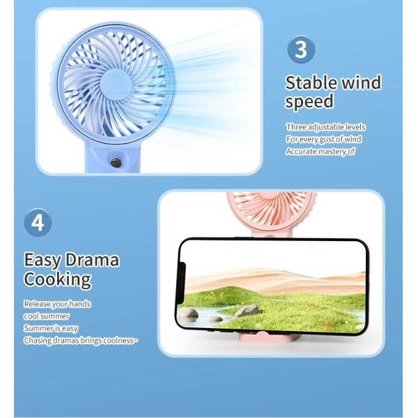 New Summer Mini Handheld Fan Mute Portable USB Charging Spray Water Cooling Fan for Outdoor and Camping