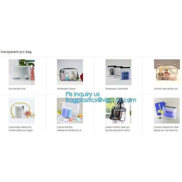 PVC Mini Plastic Cosmetic Bags , Cosmetic Tote Bags Printed Promotional