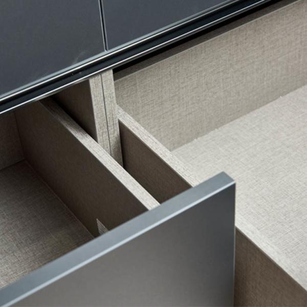 White And Wood Grain Space Saving Small Apartment Modular Kitchen Cabinets