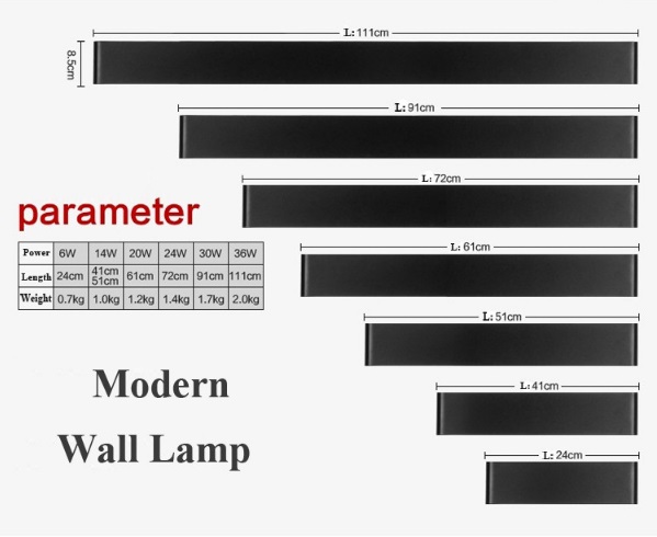 Modern LED Wall Lamp 8W 10W 14W 18W 22W 34W