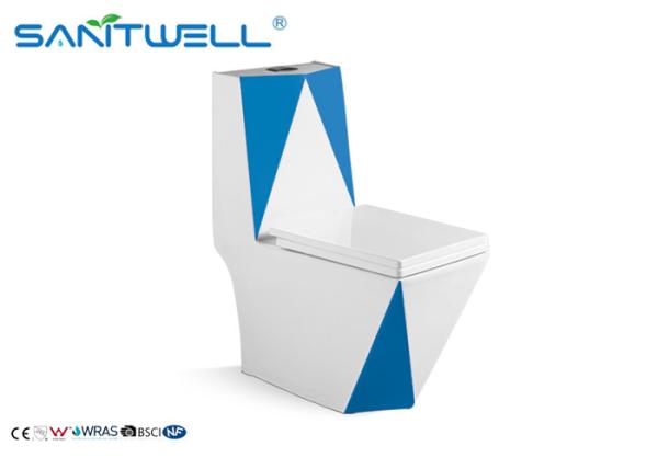 Dual Flush One Piece Wc , Ceramic Single Unit Toilet SWC511 800*380*840 Mm