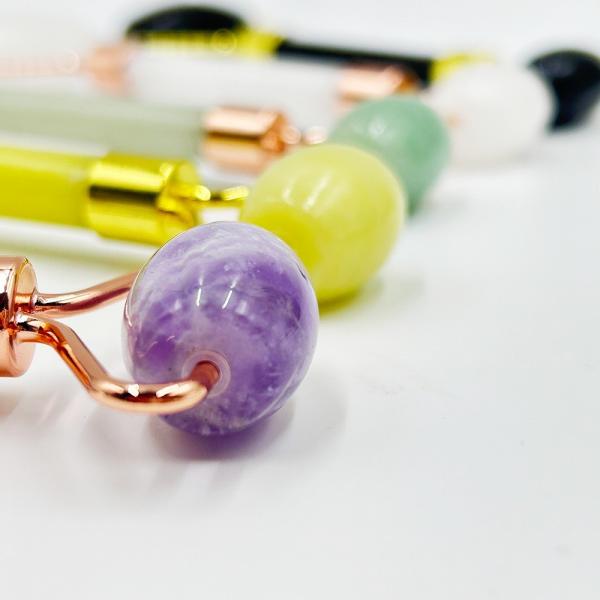 Green Rose Quartz Facial Jade Massage Roller for Anti Aging Natural Xiuyan Crystal Jade