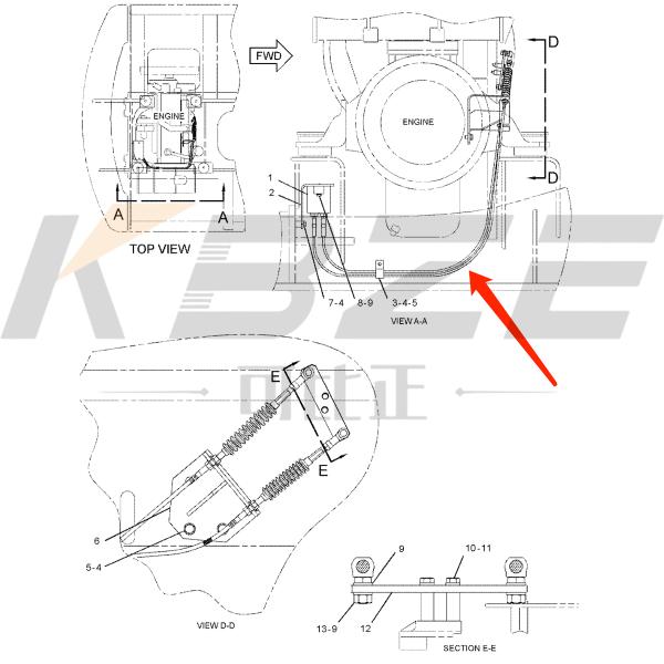 KBZE BRAND CABLE GP-GOVERNOR CONTROL 319-4234 REPLACEMENT FOR 320C EXCAVATOR