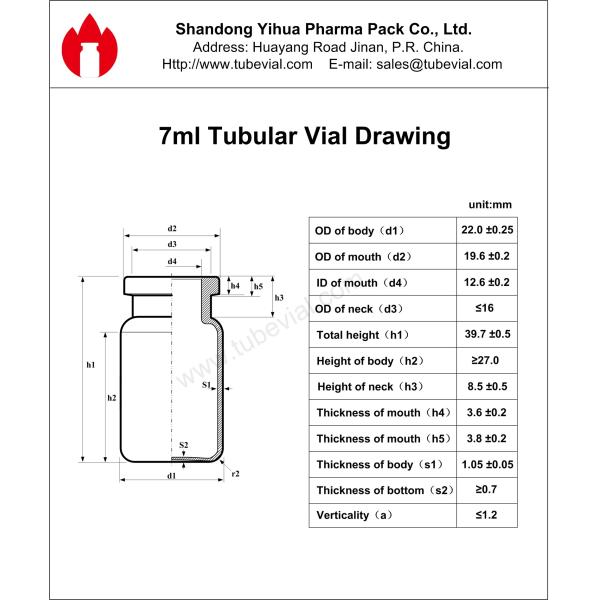 7ml Clear Pharmaceutical Mini Glass Vial