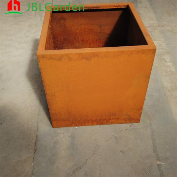 Corten Flower Pot de aço Decorativo de exterior Cama de sementes levantada Plantação de metal Plantação de aço Corten Rusty