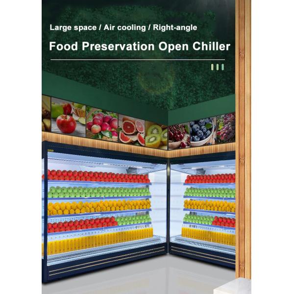 Upright Commercial Large Open Deck Chillers For Drinks Fruits