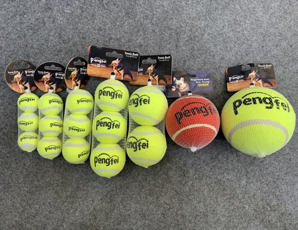 Dog Toy Naughty Nice Holiday Themed Tennis Balls Red Green 2.5 Choose Quantity (5 pack)