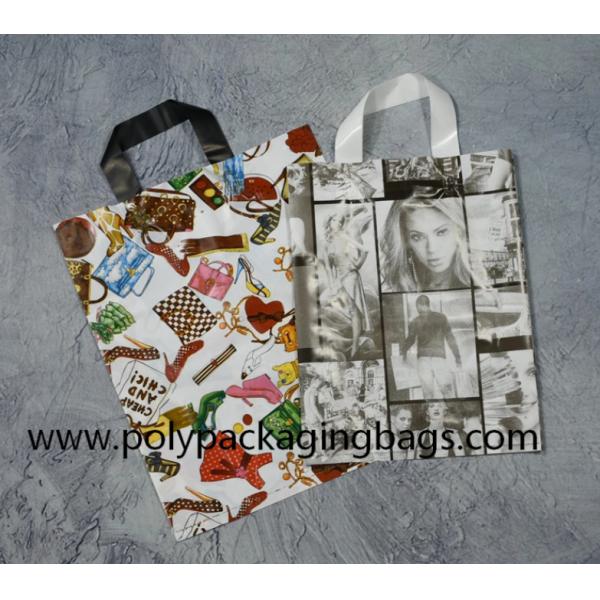 60 Micron LDPE Plastic Handle Bag For Clothing Packaging