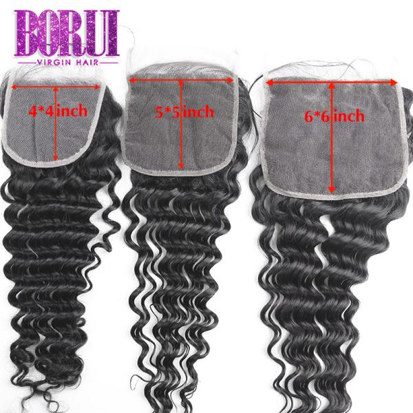 5*5 6*6 Human Hair Lace Closure Unprocessed Brazilian Deep Wave Soft Smooth