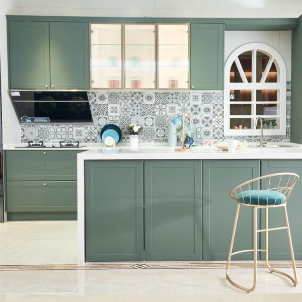 Door Glass Front Modular Kitchen Cabinets Aluminum Frame Kitchen Cabinet