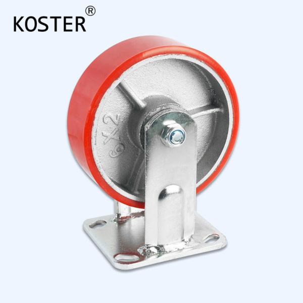 5 Inch PU Wheel Black Rubber Adjustable Industrial Heavy Duty Caster Wheel With Brake