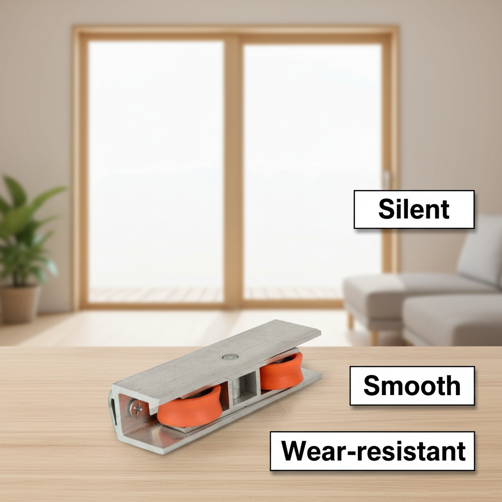 Adjustable Double‑wheel Nylon Sliding Roller Stainless Steel Housing For Aluminum Sliding Window Door