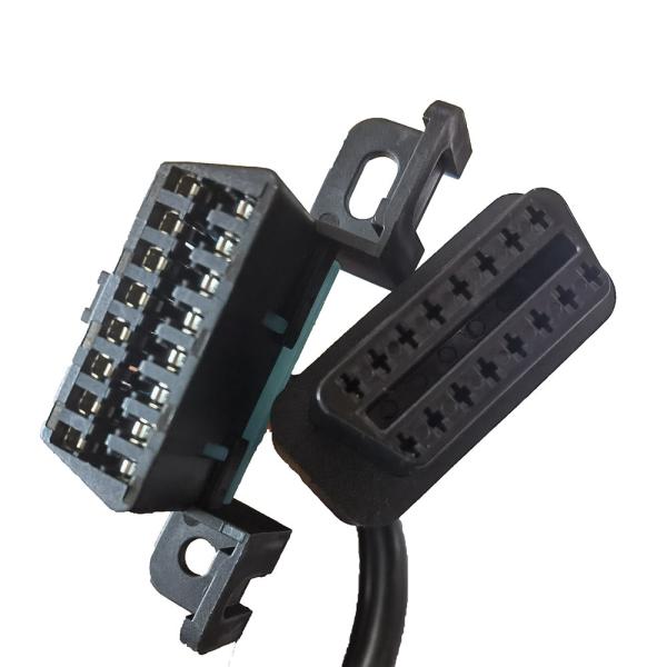 Car Extension Obd2 Interface Cable , Male to Dual Female Obd Port Cable
