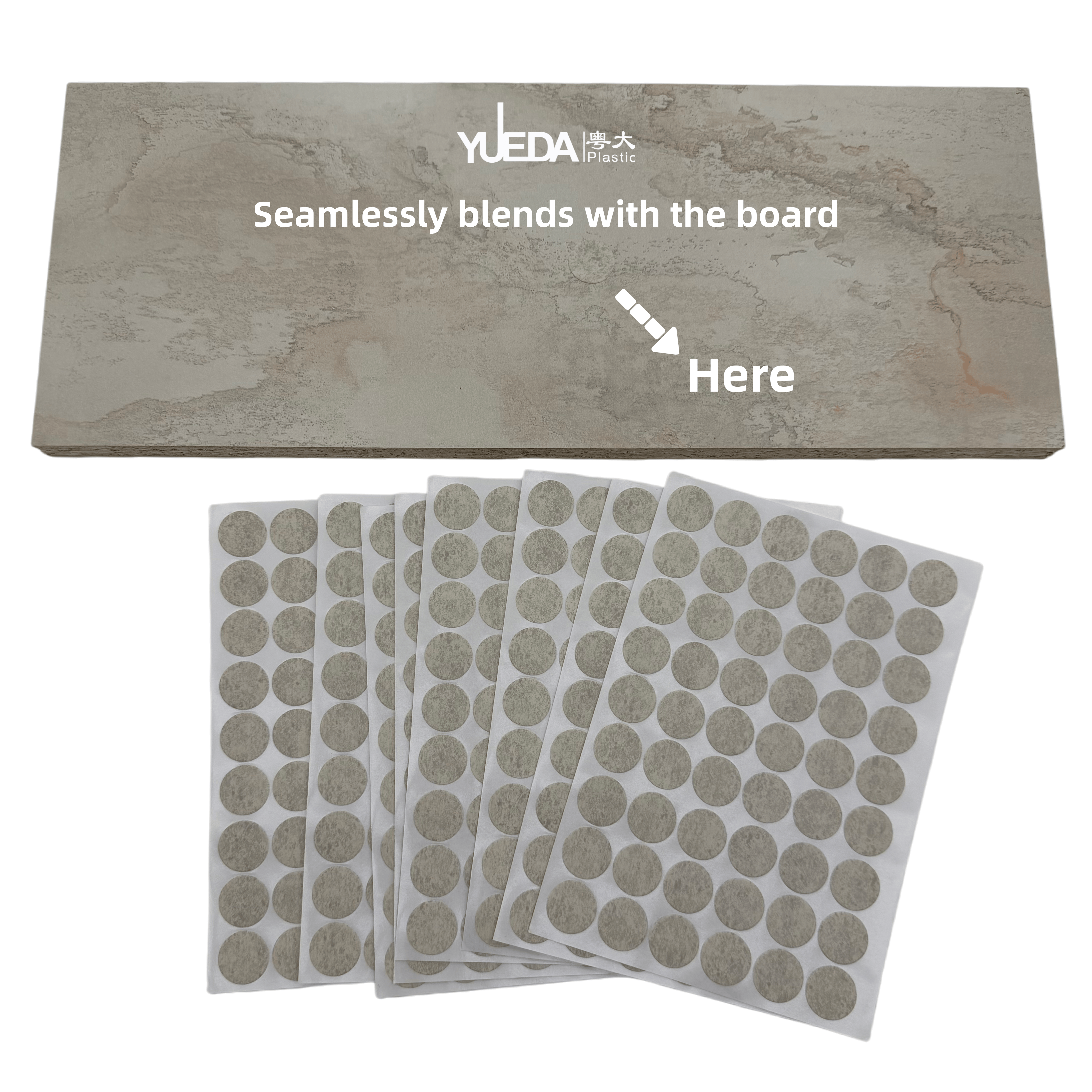 （FM411） 3-in-1 Self-Adhesive PVC Hole Cover Stickers - Water-Resistant Screw Hole Decor