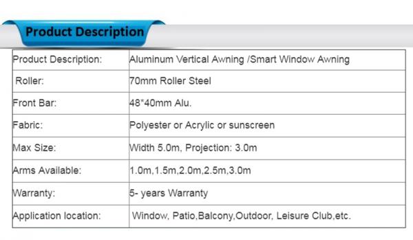 Aluminum Vertical Blind Outdoor Window Shade Outdoor Sunscreen Blind