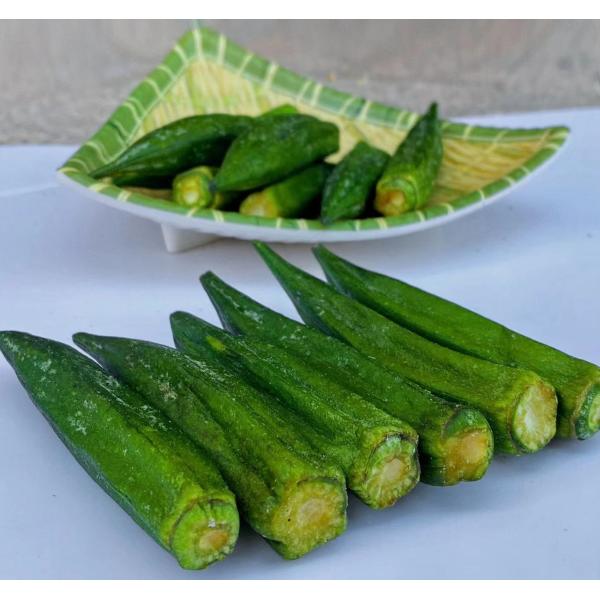 Crispy Vacuum Fried Okra Pods 100% Natural Vegetable Snack No Additives Bulk Wholesale