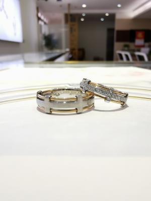 Non Mainstream Double Color 9.8g Anniversary Couple Rings