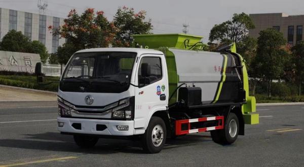 No Problem Pure Electric Dongfeng 4x2 Lifter Truck Efficiently Handles 6CBM Kitchen Garbage Containers