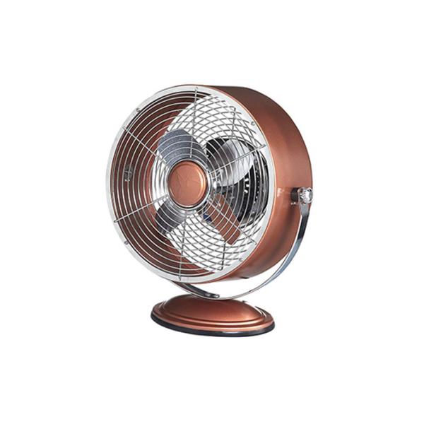 High Stability Green Retro Metal Desk Fan Two Speed 50Hz Air Flow Silver Stainless