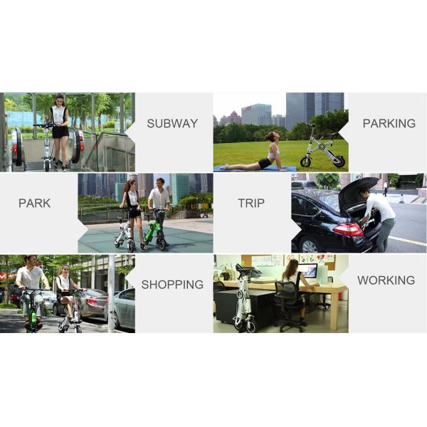 Adult 350W 2 Wheel Black / White Foldable Electric Scooter / Bicycle With Seat