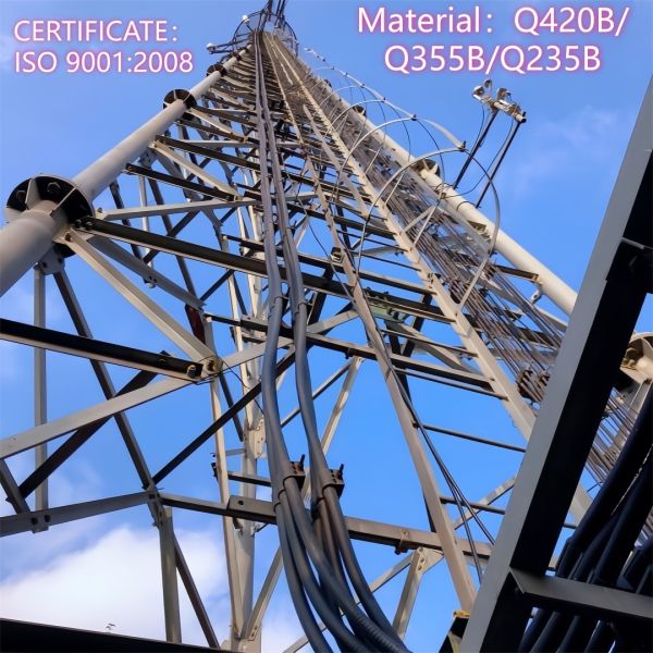 Long Life 3 Legged Tubular Steel Tower Galvanized Telecom Mast Designed for Outdoor 5G 4G Microwave Network Applications