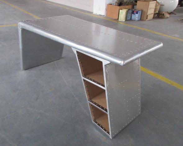 Aluminum aviation desk table metal rivets aircraft wing aviation desk Office Table