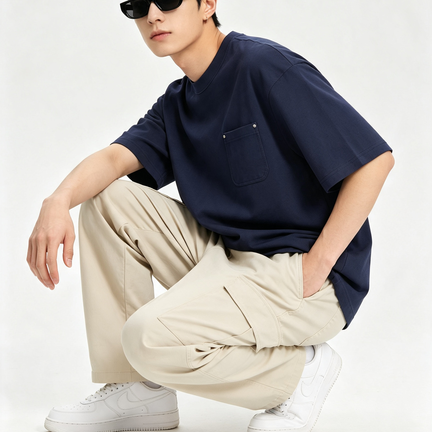 Men’s Loose Fit Cotton Pocket T-Shirt Casual Short Sleeve Solid Color Summer Top