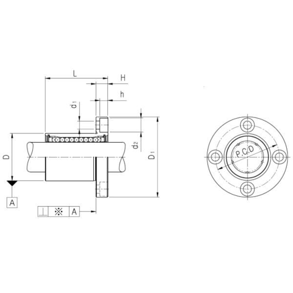 IKO LMF50UU 50mm x 80mm x 100mm Round Flange Linear Bushing Ball Bearing,IKO Brand