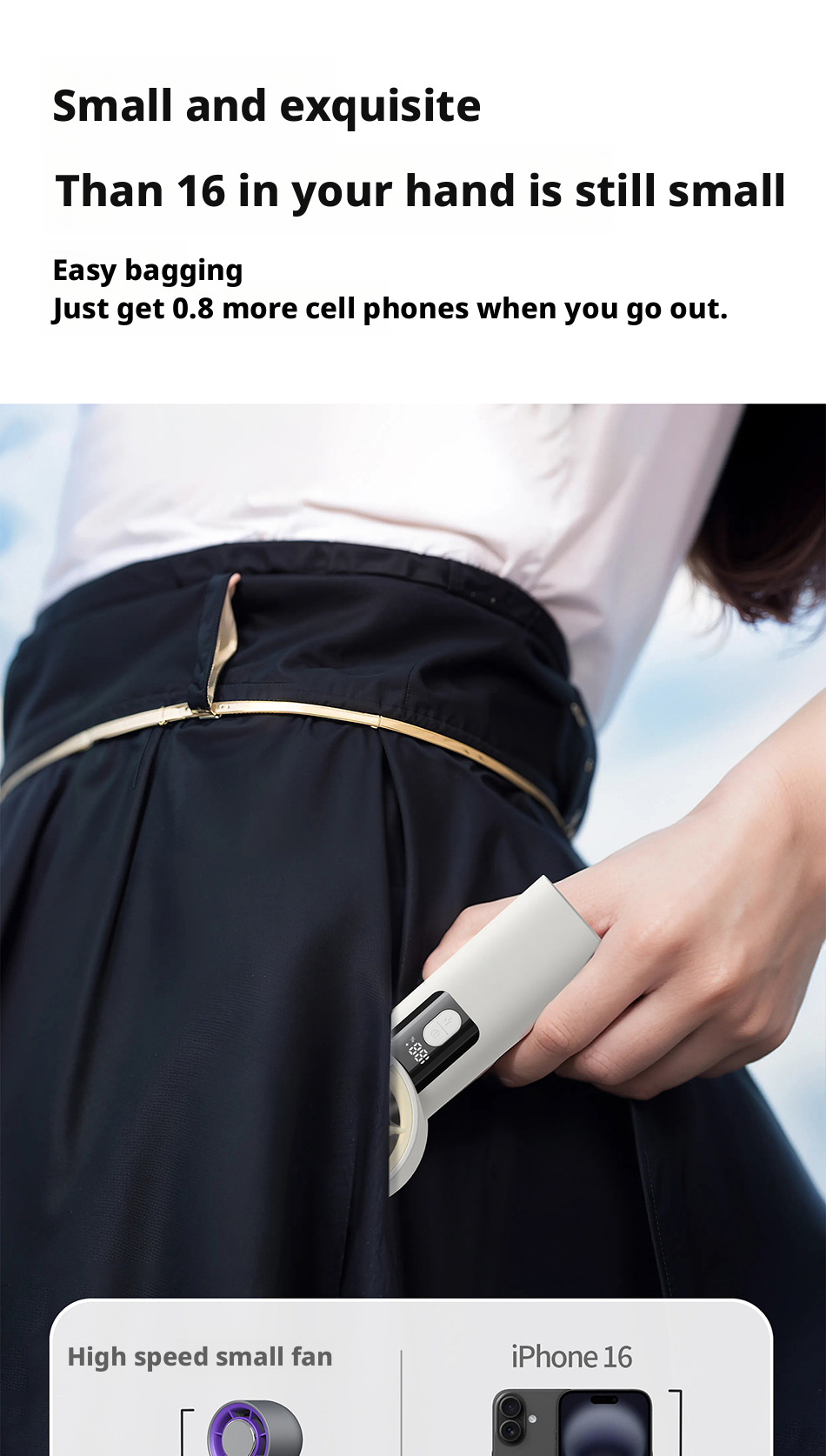 Customized High Speed 3000mAh Battery Handheld Fan Digital Display For Car Household Use
