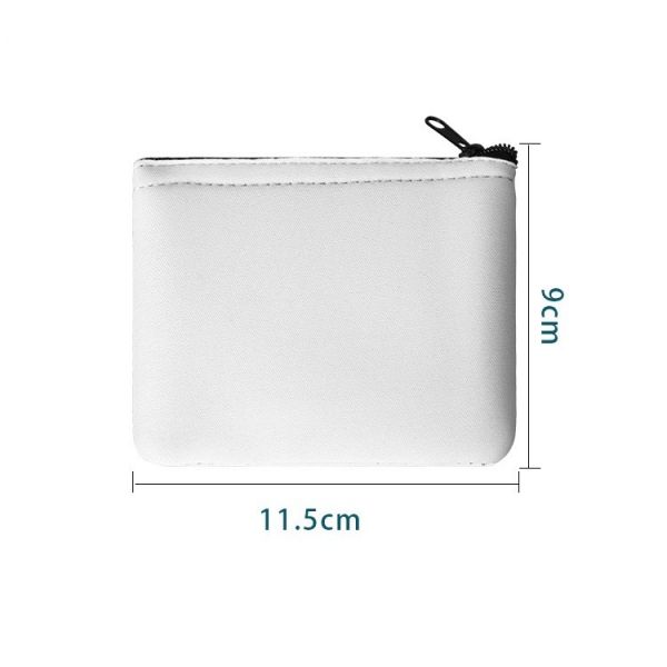 White Blank Sublimation Neoprene Coin Purse With Zipper Portable Neoprene Wallet Blanks