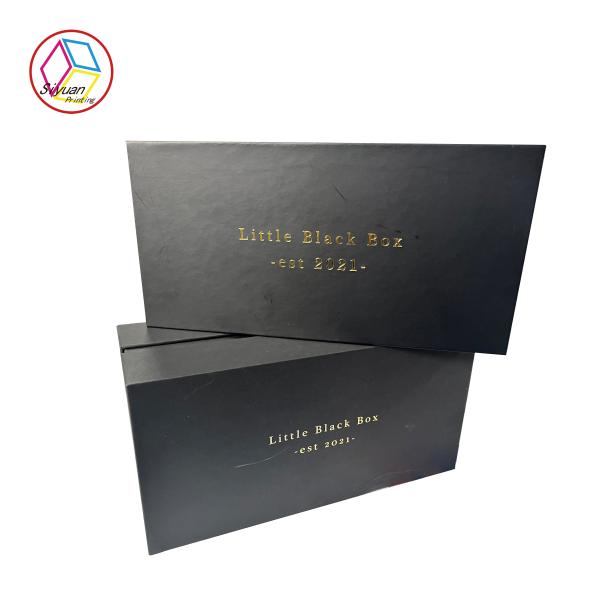 Black Neck Box With Gold Foil Logo EVA Insert For Cosmetic Package