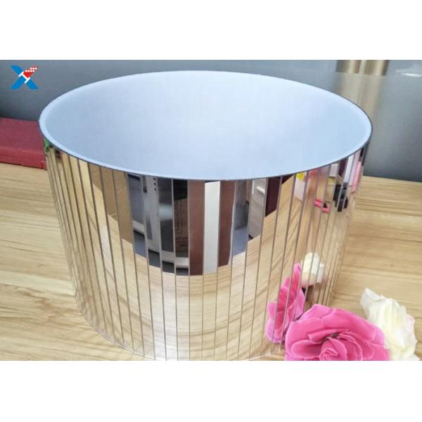 Rose Packaging Acrylic Flower Box Mirror Storage Round Luxury Gift ROHS Certificated