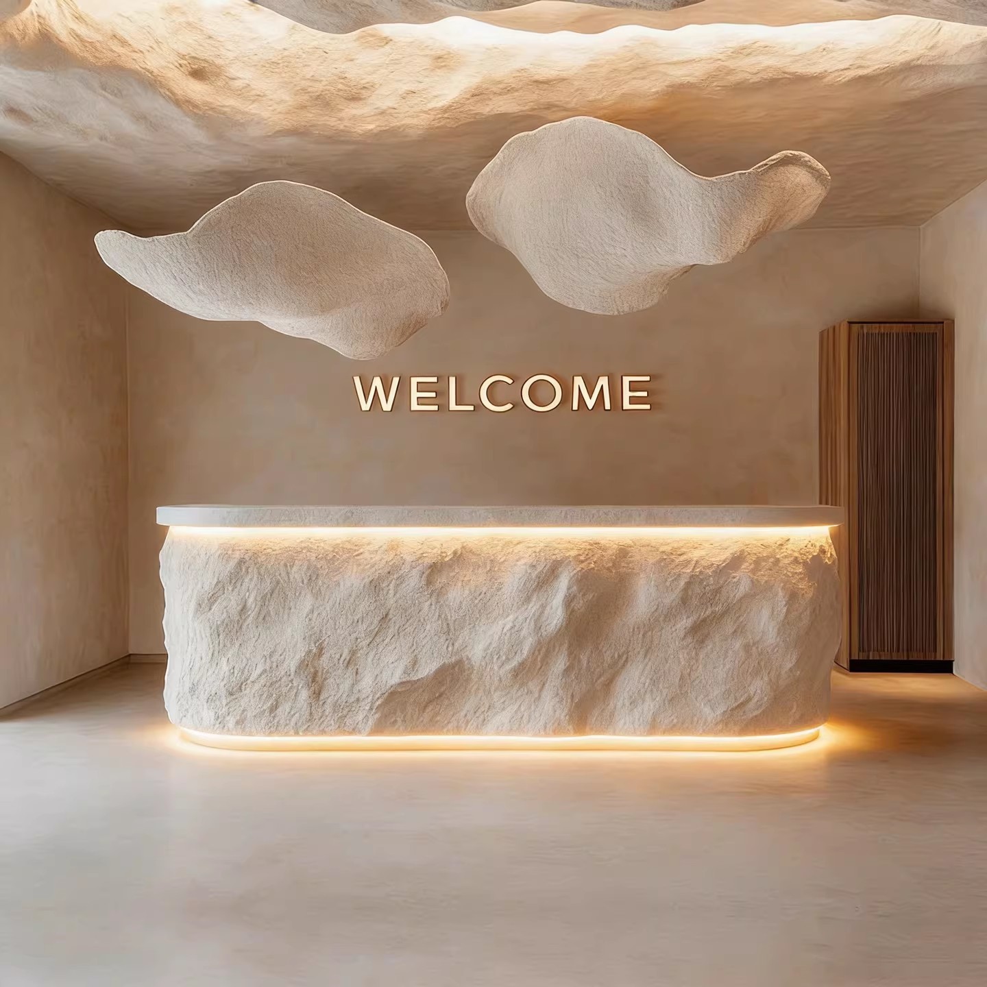 Commercial Wooden Cashier Counter with Marble Tabletop for Jewelry Shop