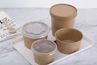 Disposable Food Grade Kraft Paper Bowl Paper Plate Bowl Food Grade Salad Bowl
