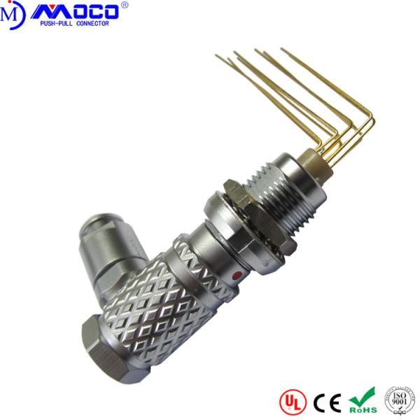 PCB Push Pull Electrical Connectors Right Angle Male And Elbow Contacts Female