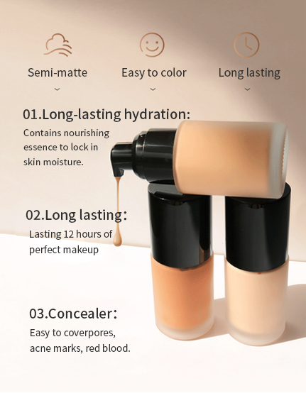 OEM/ODM Cosmetics Make Your Own logo White Label Full Cover Oil Control Professional Skin Glowing Vegan Long Lasting Foundation