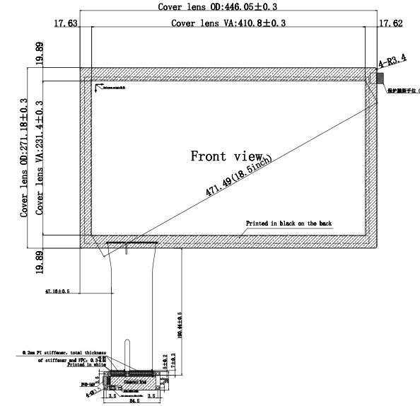 Smooth Touch Capacitive Multi Touch Screen 18.5 Inch With G + G Structure For Gaming Machine