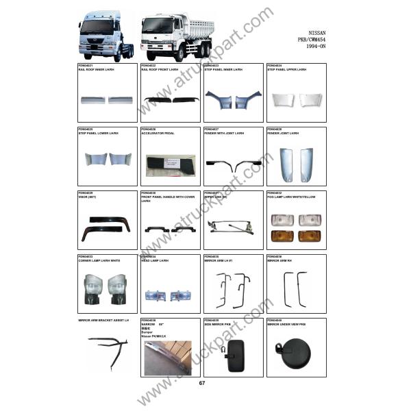 Chrome Corner Panel Garnish For Nissan UD PKB/CWM454 Nissan Ud Truck Spare Body Parts