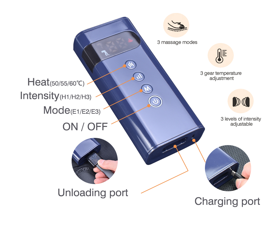 Full Electronic Foot Leg and Calf Massager Adjustable Leg Massager With Heat Air Compression