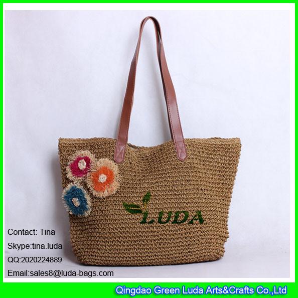 LUDA 2015 paper straw beach bag crochet straw tote bag shopping bag