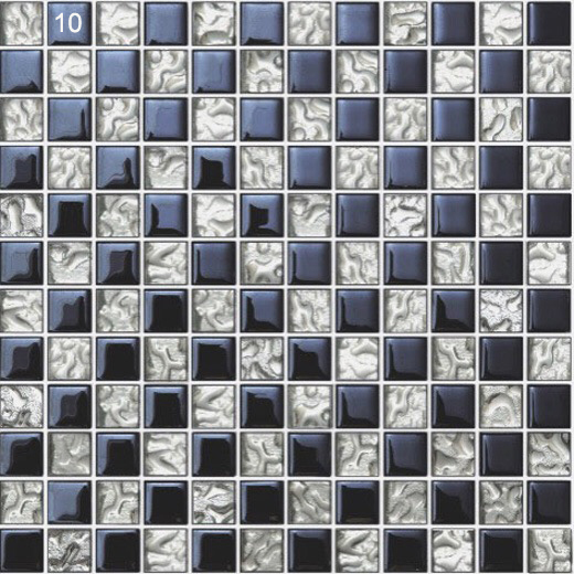 Glass and Metal Waterproof and Elegant Swimming Pool Mosaics For Building