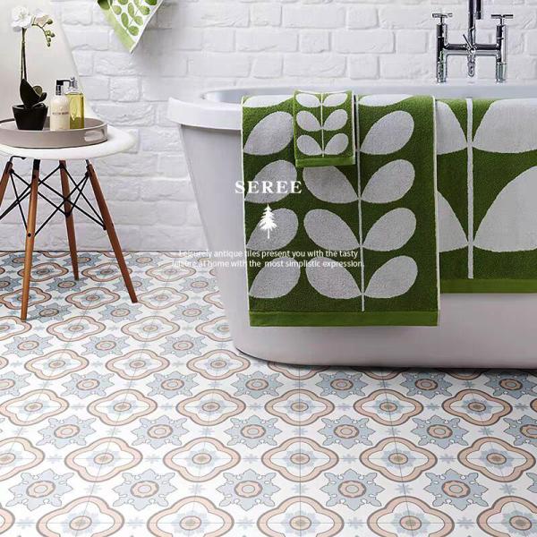 Blue 20x20cm Ceramic Rustic Tile for Kitchen & Bathroom Walls